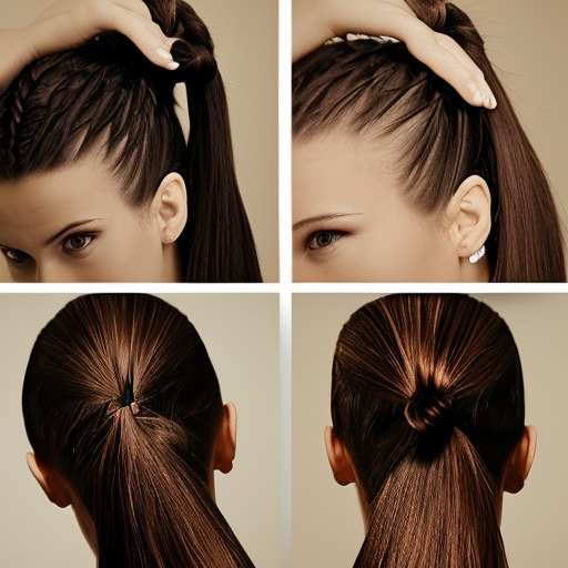 Image of Half-up, half-down ponytail volleyball hairstyle